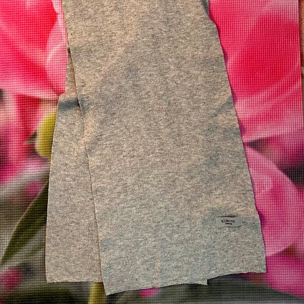 Grey KUMONE Denver Scarf Cashmere Wool Blend